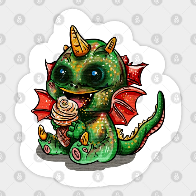 Happy Baby Dragon Sticker by Deep Box